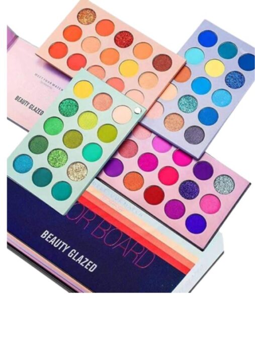 Multicolor • SBeauty Glazed Eyeshadow Palette Color Board Eye Makeup Palette With Brushes Set Palettes Mattes and Shimmers Makeup Pallet Long Lasting Easy Blending Eye Shadow Pallet High Pigmented 60 Color
