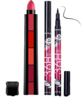 5 In 1 Lipstick With Eyeliner Pack Of 2